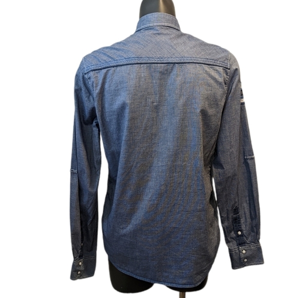 Txt blue button front shirt medium - Picture 6 of 9